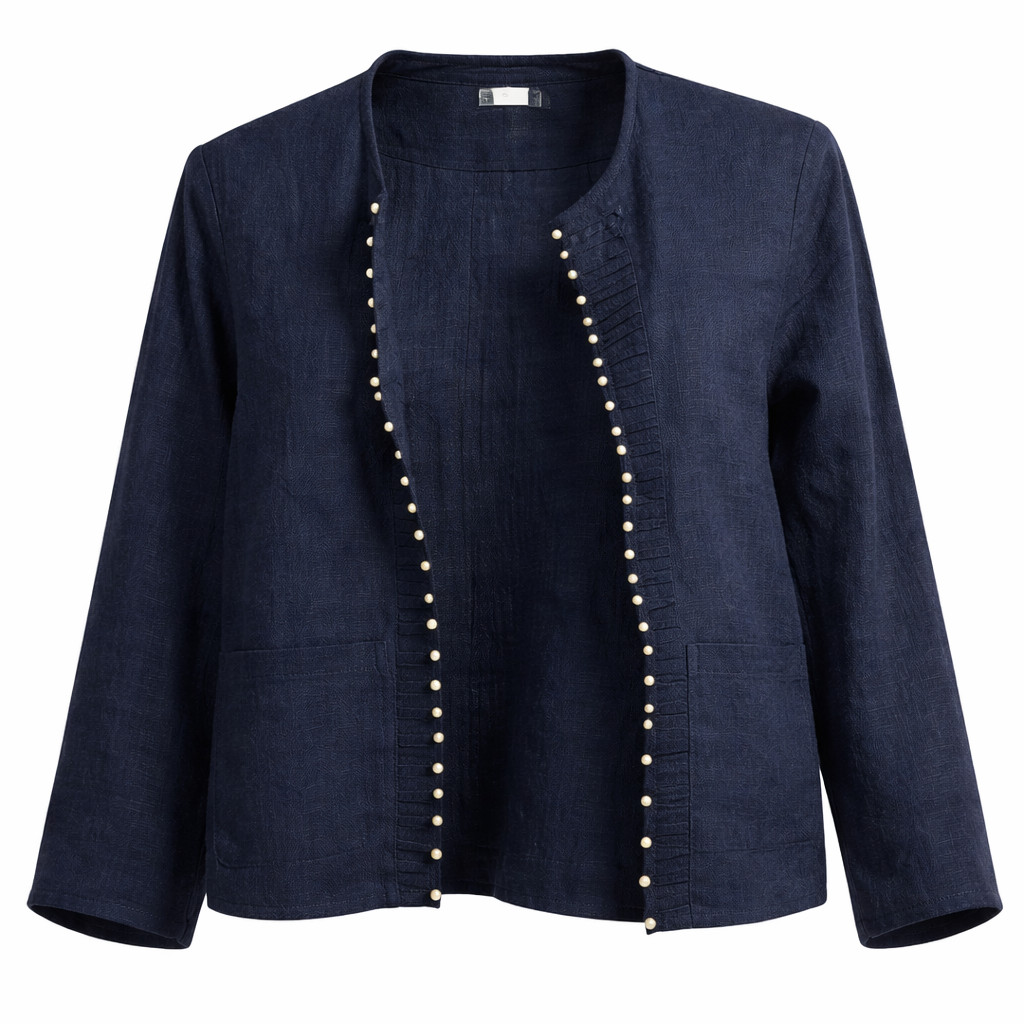 The "50 Buttons" Elegance: Formal Hemp-Blend Shirt