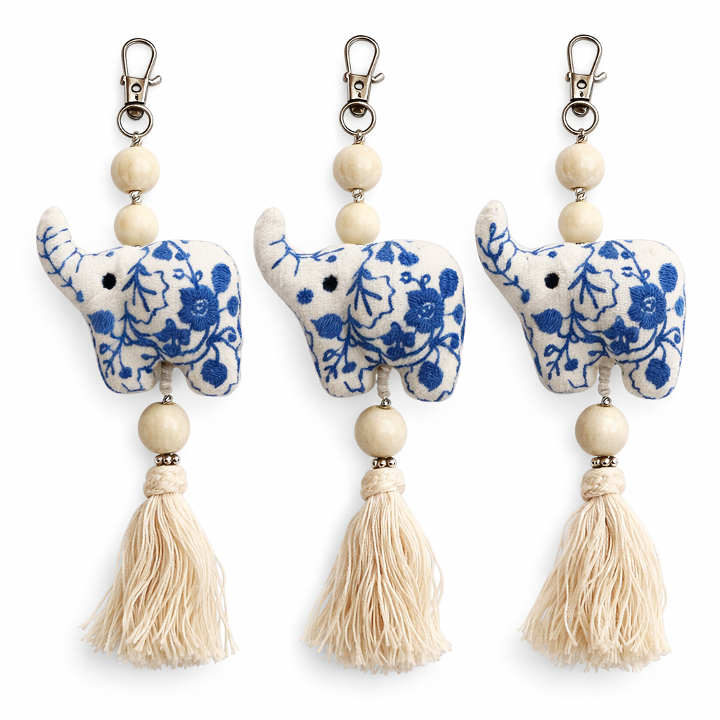 Khun Kanokwan Wongkhom - Hand-Embroidered Fabric Keychain