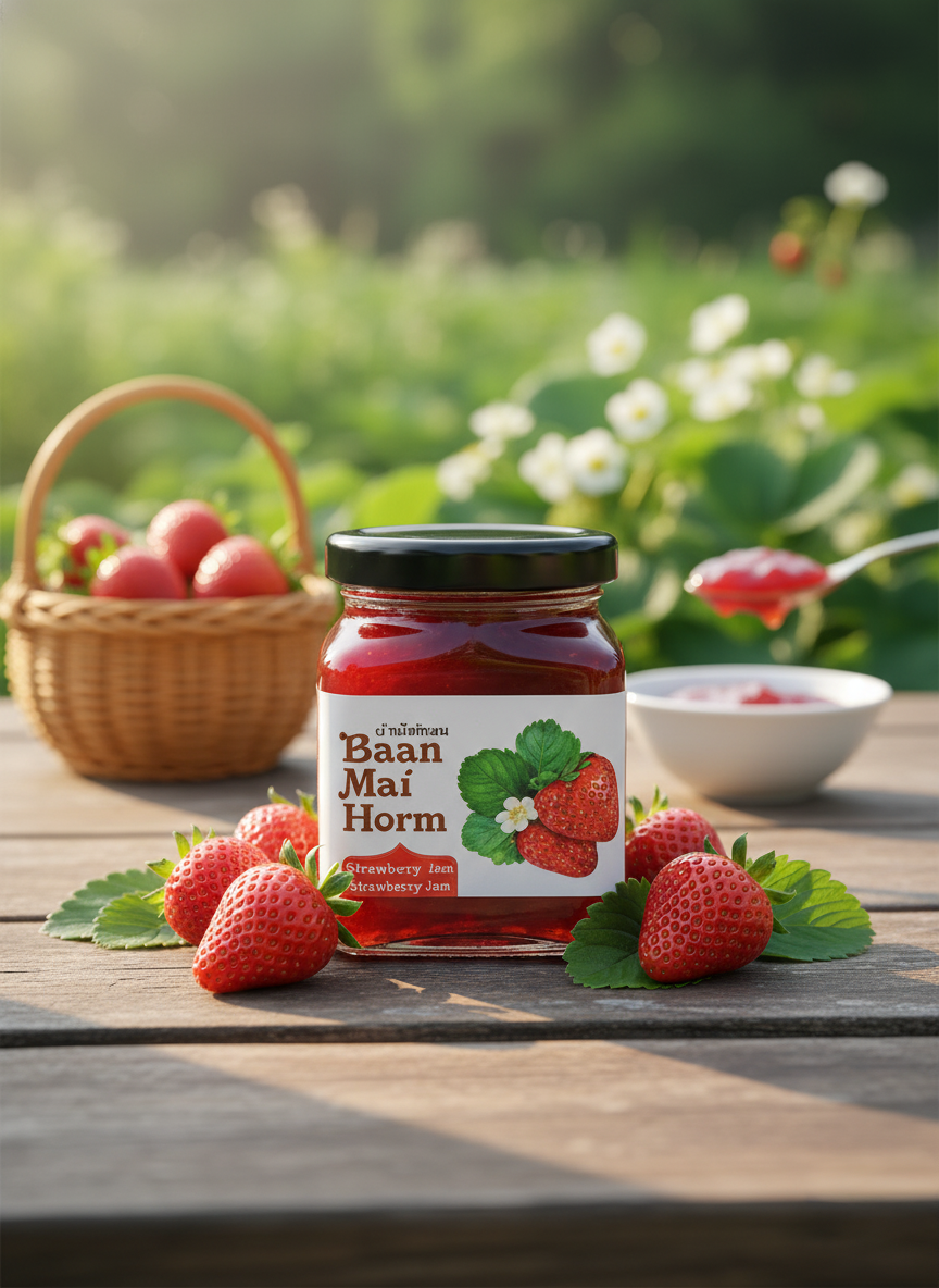 Baanmaihorm Brand Strawberry Jam