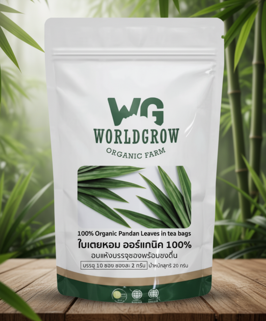 WorldGrow Organic Farm "100% Dried Pandan Leaves (2 g x 10 bag)"