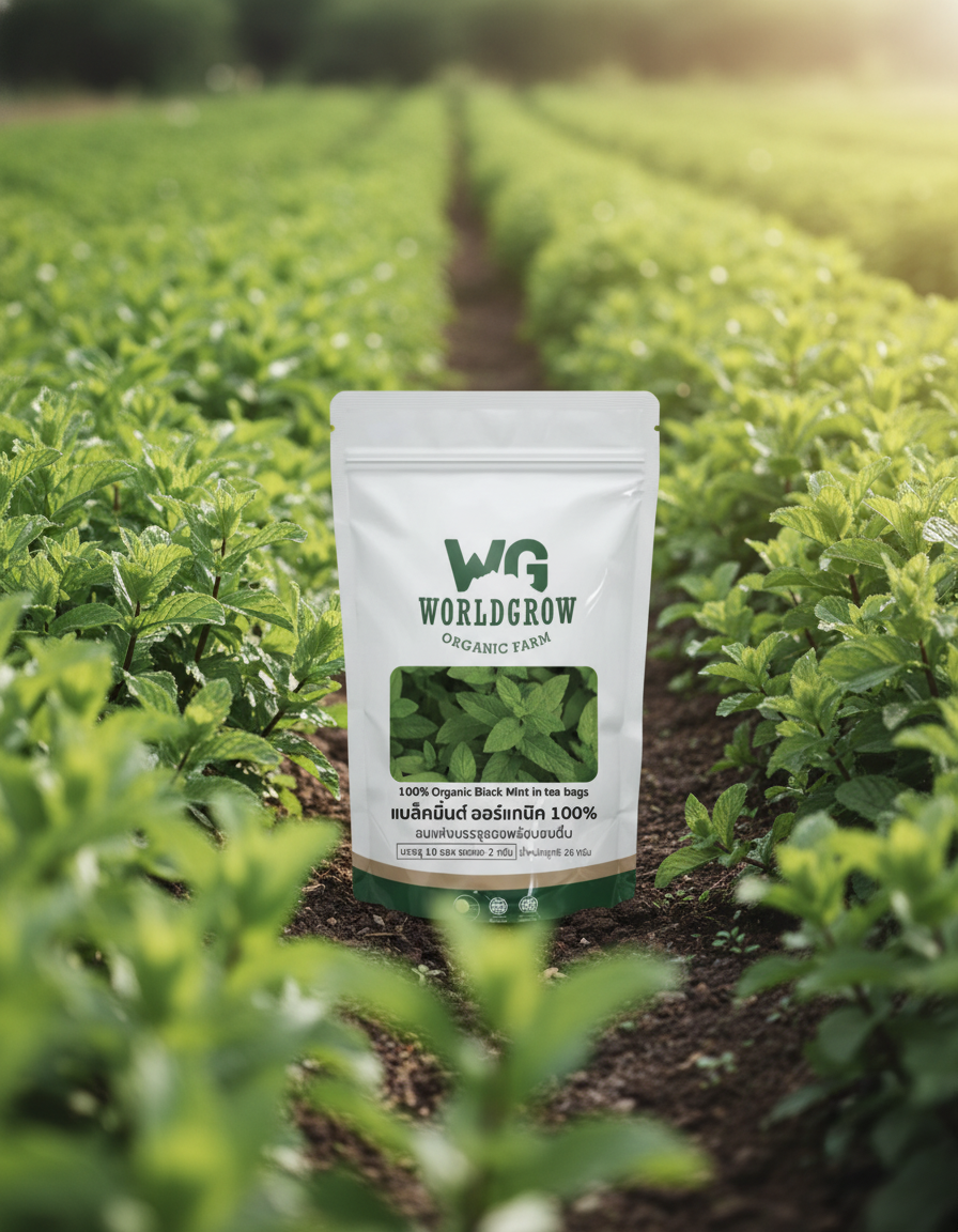 WorldGrow Organic Farm "100% Dried Black mint (2 g x 10 bag)"