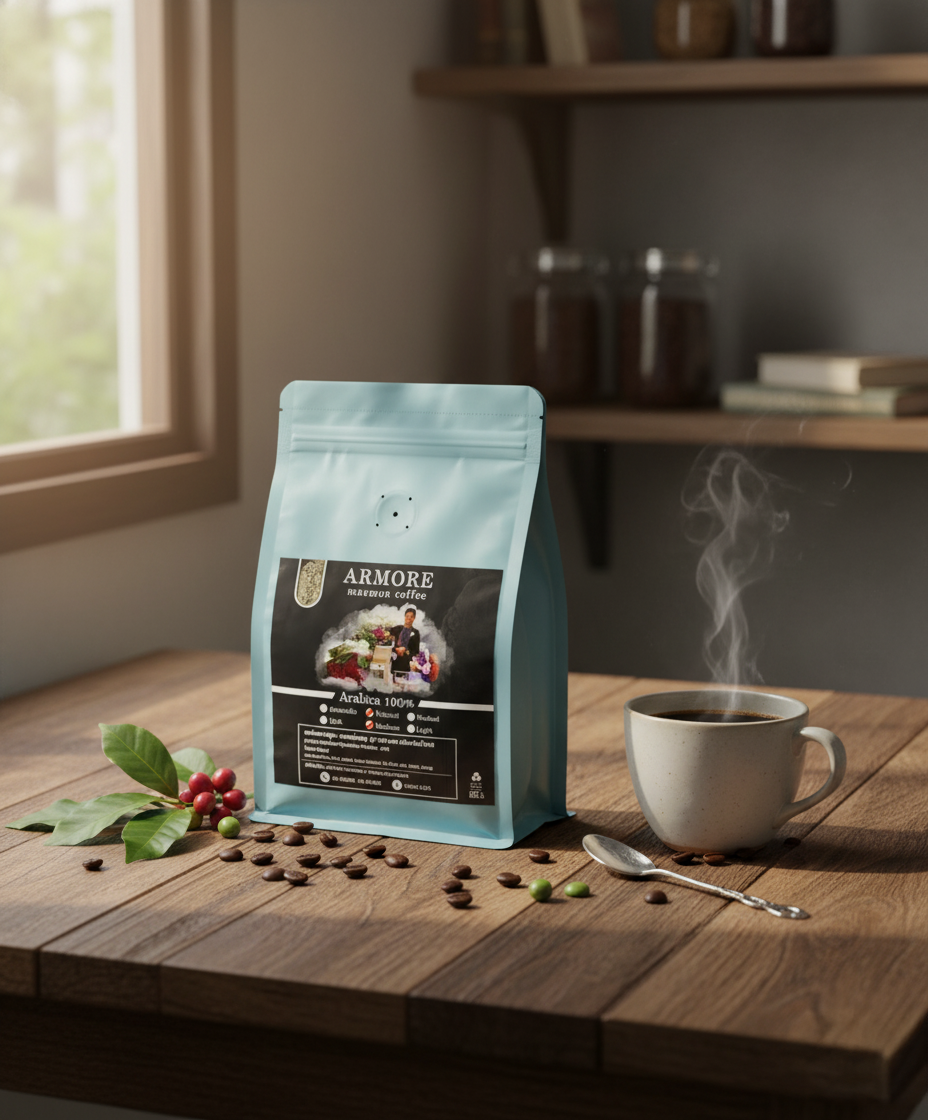 ARMORE - 100% Special Grade Arabica Coffee Beans, Medium Roast, 250g (Blue Bag)