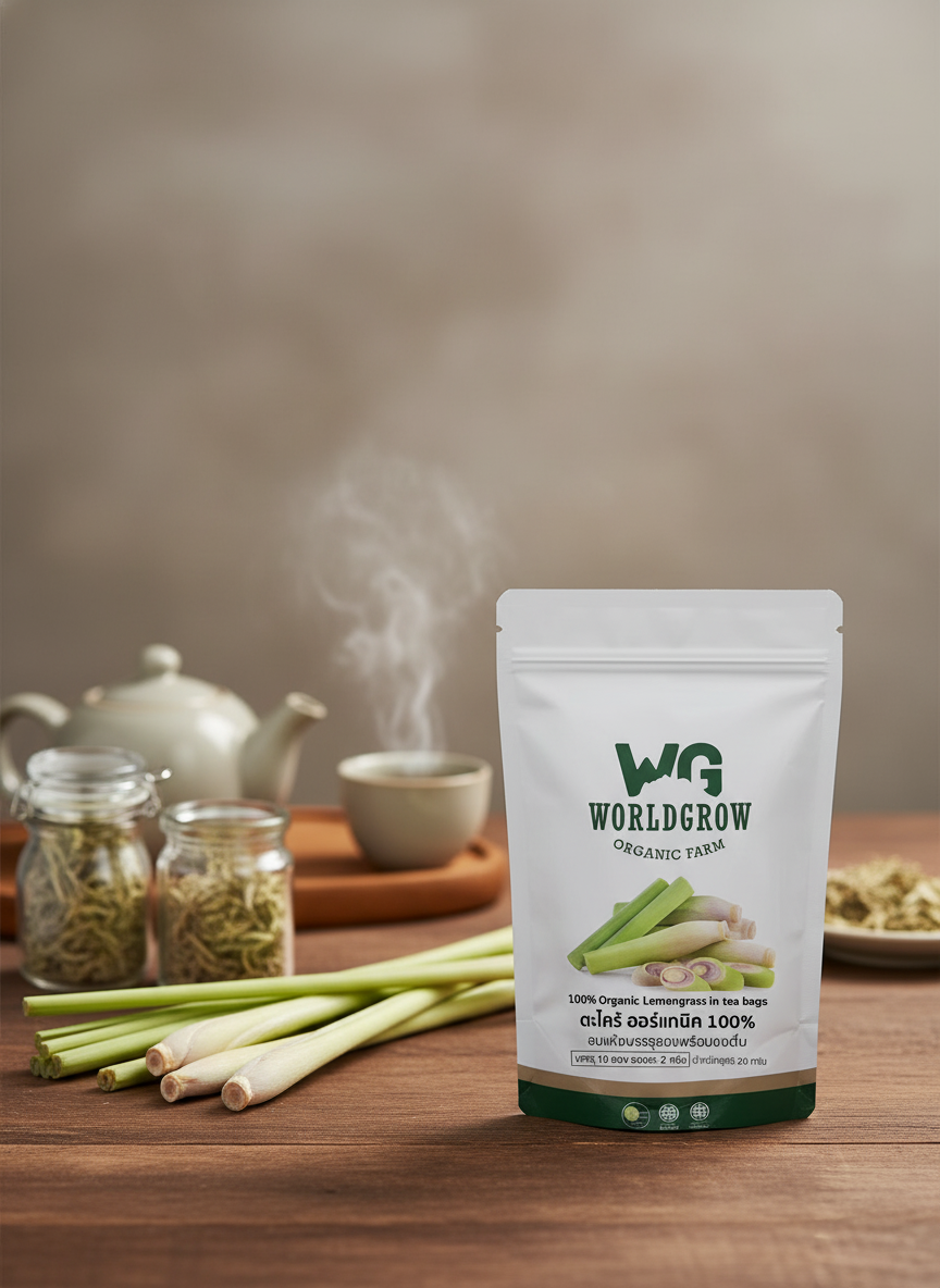WorldGrow Organic Farm "100% Dried Lemon Grass (2 g x 10 bag)"