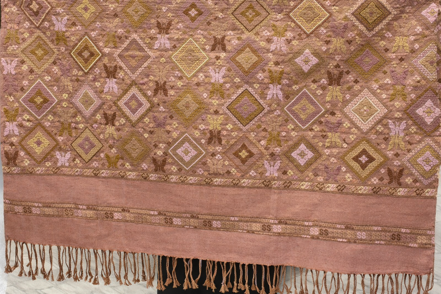 Tai Lue Heritage: "Kho Rak &amp; Little Naga Butterfly" Hand-Woven Textile