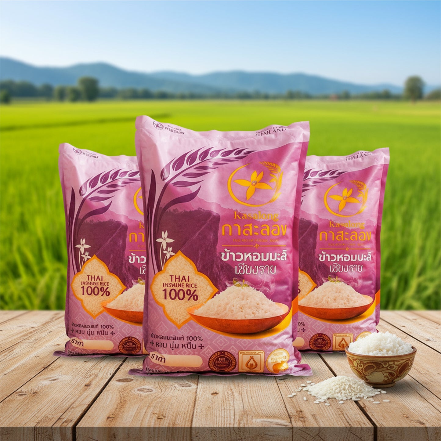 "Kasalong Chiangrai Jasmine Rice (Jasmine Rice 100%) (ข้าวหอมมะลิ / ใหม่)"