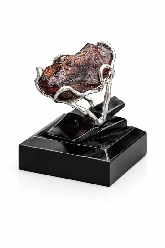Natural Garnet "Life Force" Sterling Silver Ring