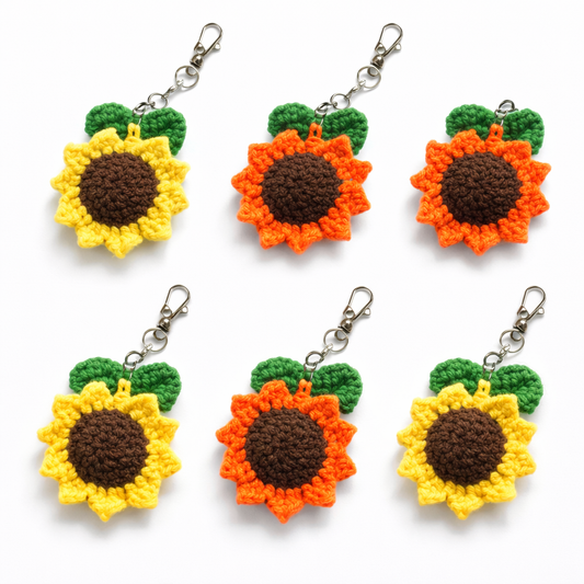 DIY by Sownoi - Hand-Crocheted Sunflower Keychain