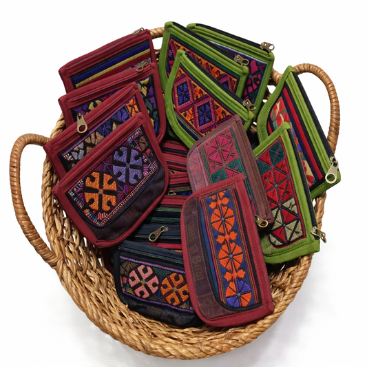 Mae Ying Shop - Hand-Embroidered Flap Coin Purse