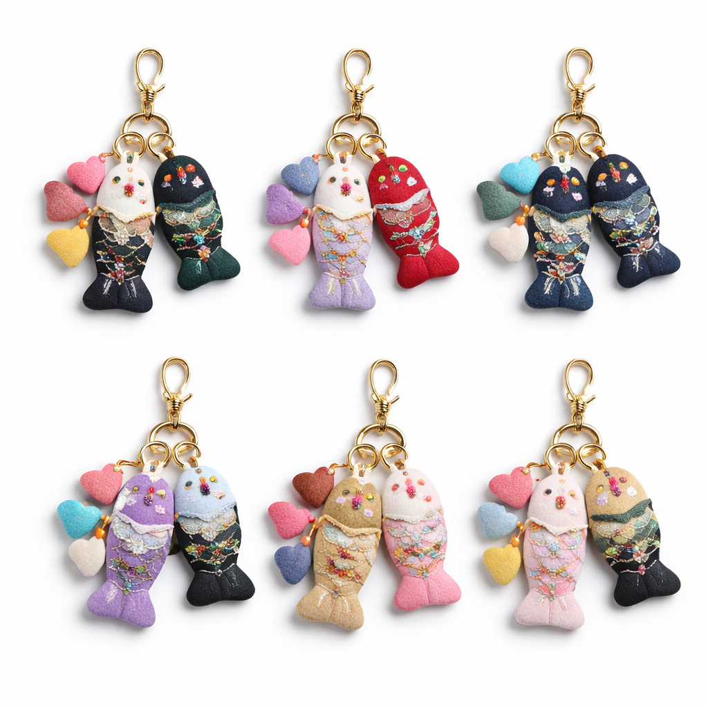 Ban Mae Lan Nuea Community Enterprise for Products and Handicrafts - Embroidered Fish Tassel Keychain