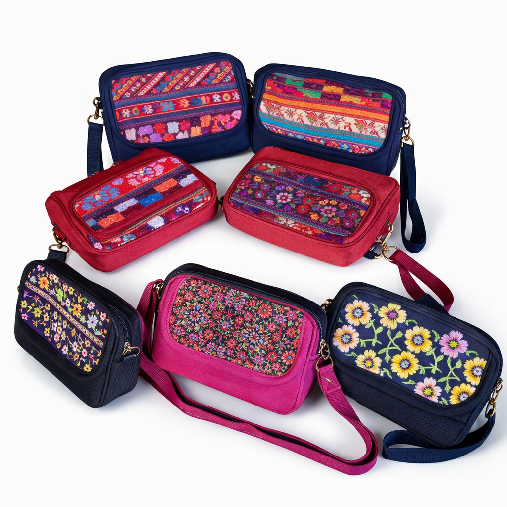 Mae Ying Shop - Double Zipper Crossbody Bag with Flap