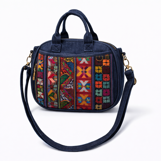 Mae Ying Shop - Hand-Embroidered 5-Pocket Crossbody Bag