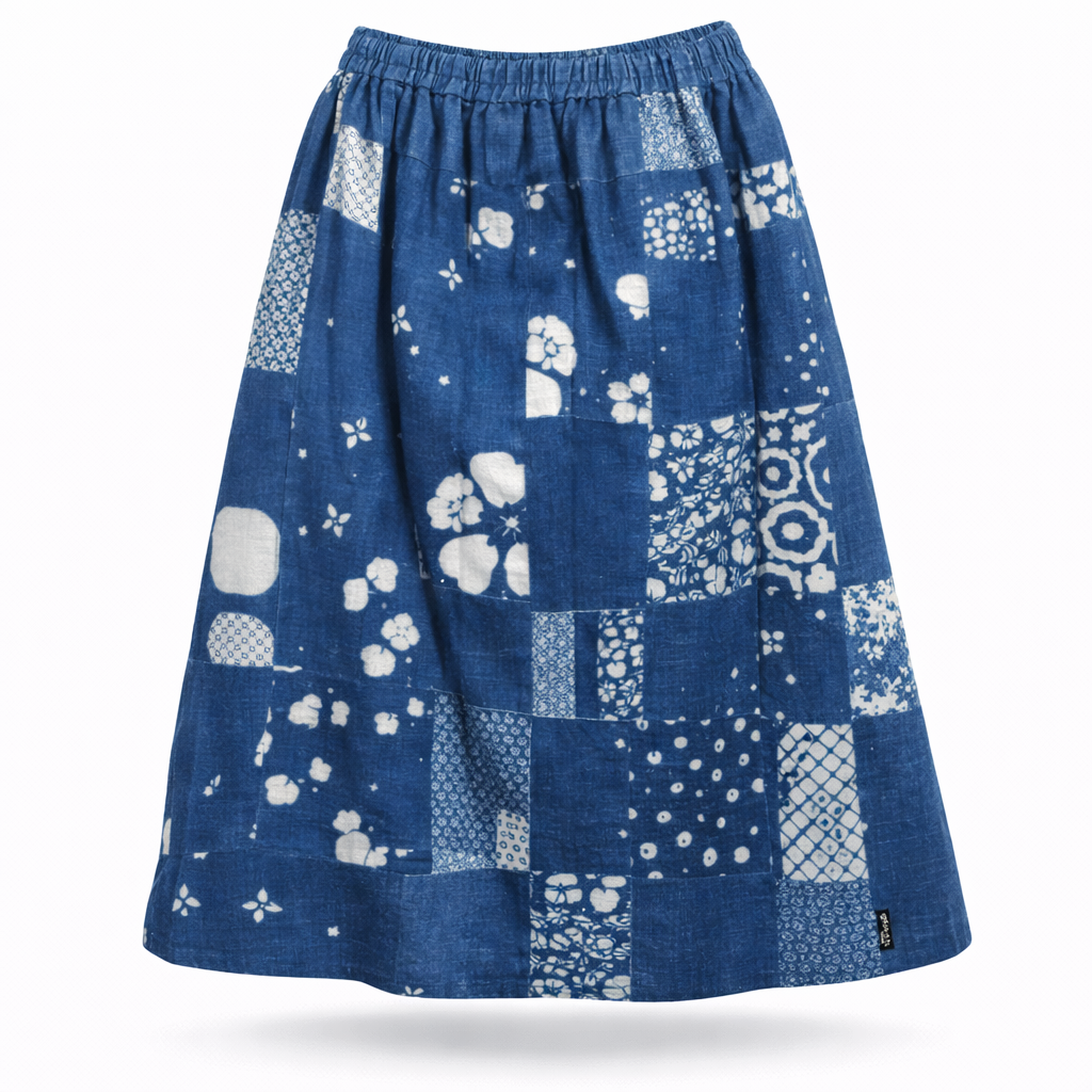 Ban Na Thanung Handicraft Sewing Group - Elastic Waist Patchwork Skirt