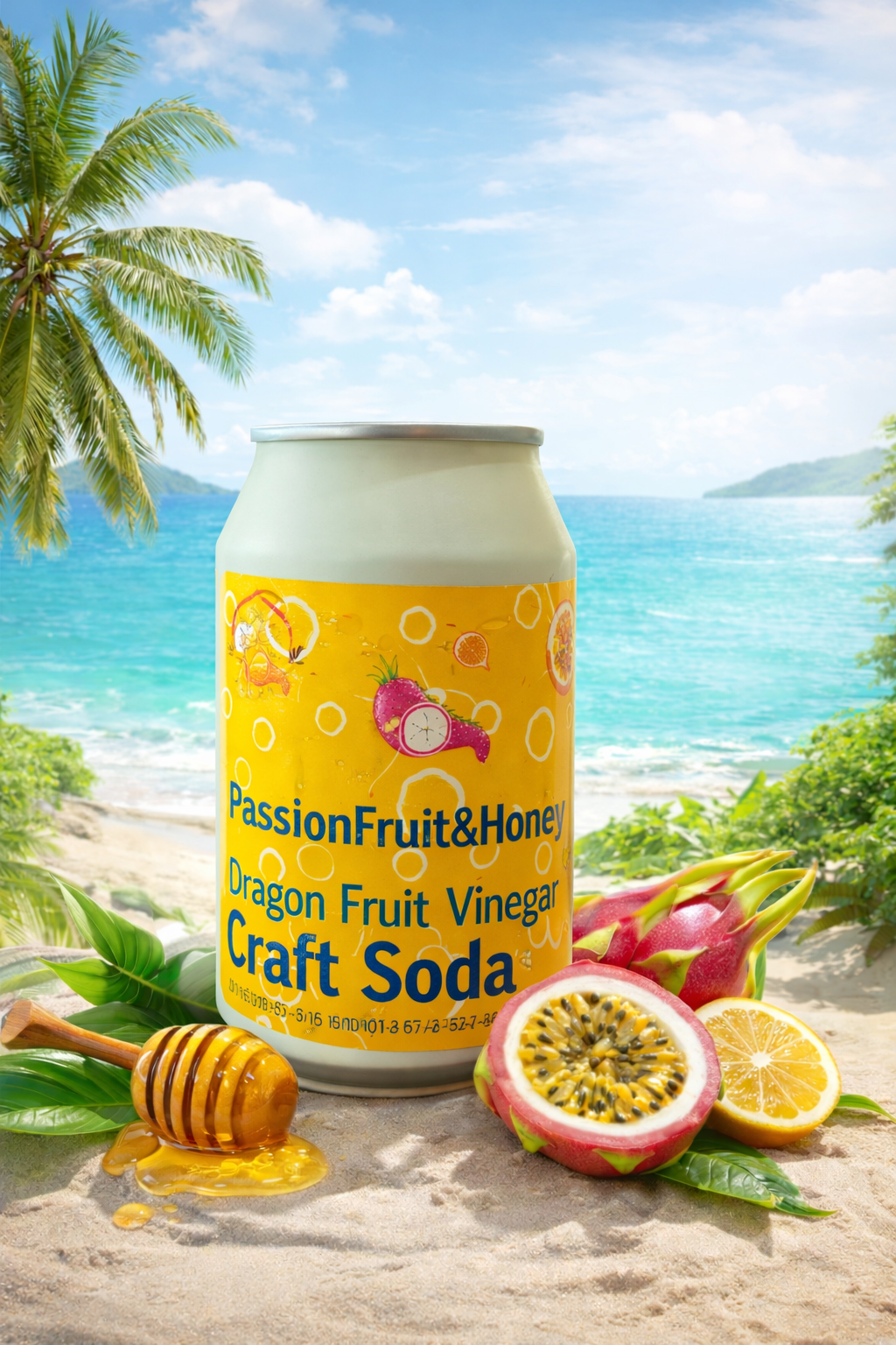 Banna Kwan - Dragon Fruit Vinegar Drink with Passion Fruit & Honey Craft Soda