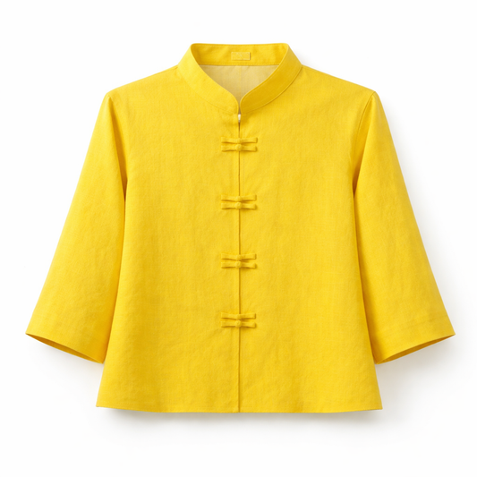 Miss Pornpan Thanupanya / Boutique Clothing Tailoring - Yellow Hemp Fiber Shirt