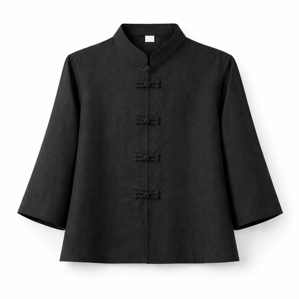 Miss Pornpan Thanupanya / Boutique Clothing Tailoring - Black Hemp Fiber Shirt