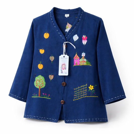 Thin Rao Textile - Blue Cotton Cardigan