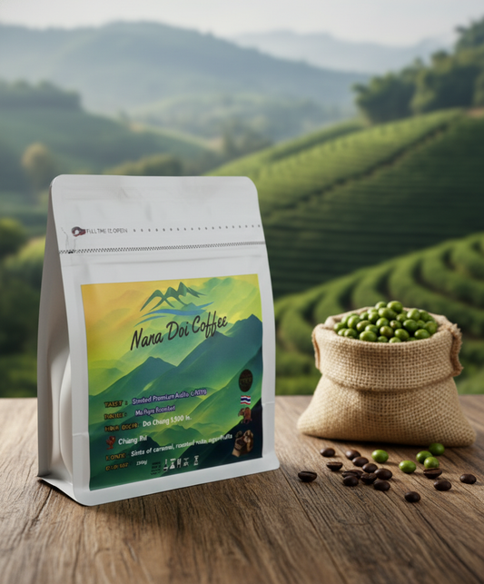 Nana Doi Coffee - Medium Roast Arabica Coffee Beans (White Bag) 250 g