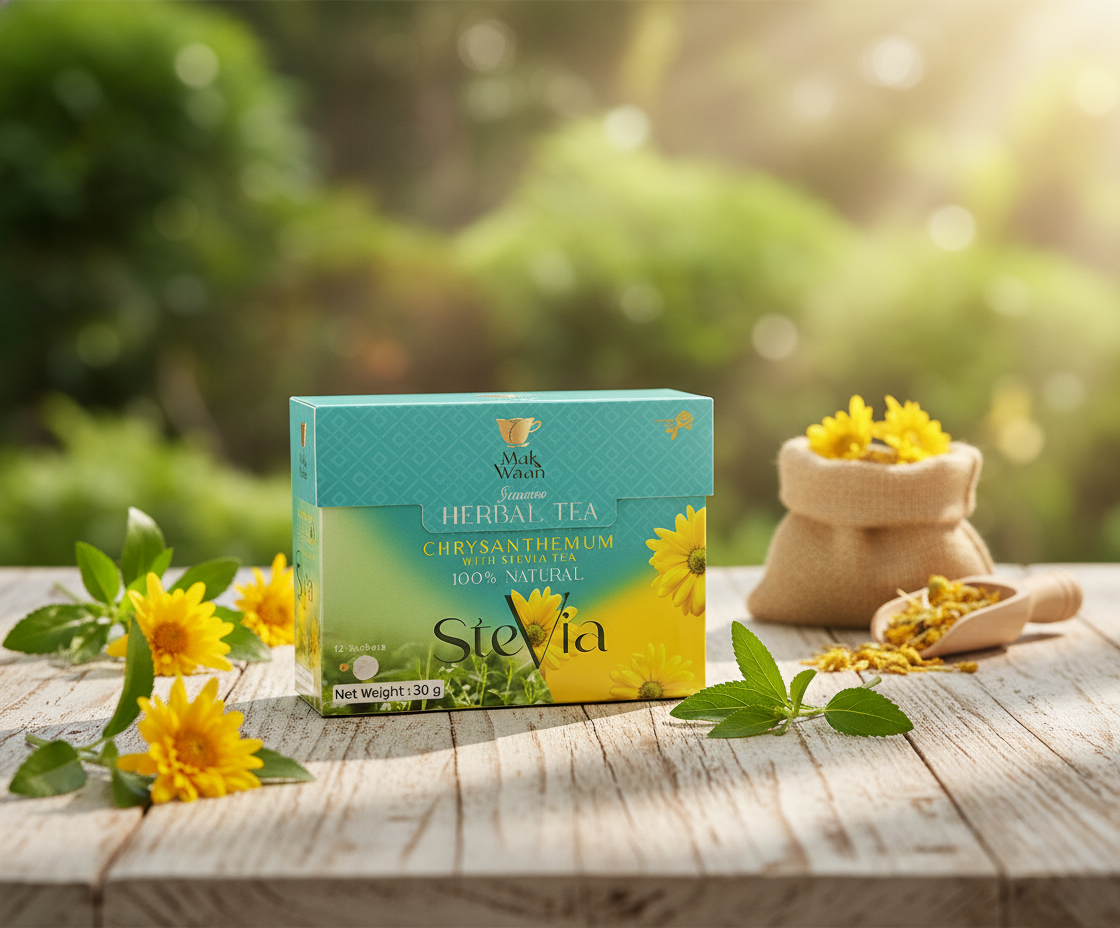 Mak Waan "CHRYSANTHEMUM WITH STEVIA LEAF TEA  (12 Sachets*2.5 g)"