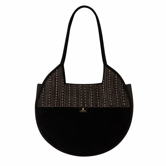 Modaloom – Artisan Embroidered Crescent Shoulder Bag