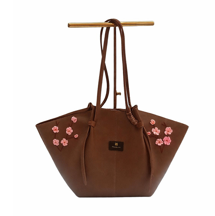 Modaloom – Artisan Blossom Embroidered Leather Tote Bag