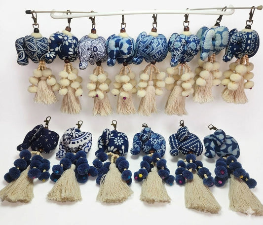 Mae Ying Shop - Chubby-Ear Elephant Pattern Fabric Keychain