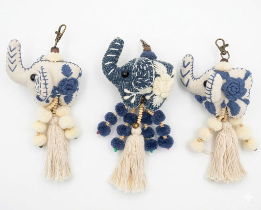 Mae Ying Shop - Large Raised Hand-Embroidered Animal Keychain